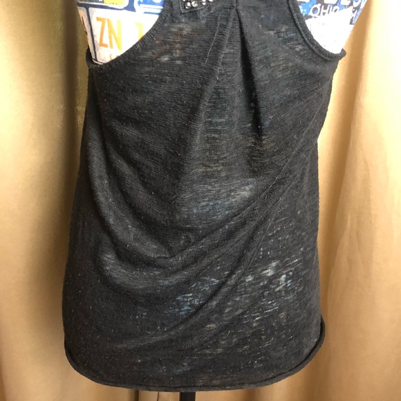 Free People Knit Noodle Strap Tank Top with Leaf Details - Picture 10 of 11